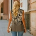 thumbnail image 4 of Psesaysky Brown Camo Leaves Print Womens Waistcoat Vest Sleeveless Blazers for Women Business Casual Fashion Open Front Suit Vest, Size 3XL, 4 of 6