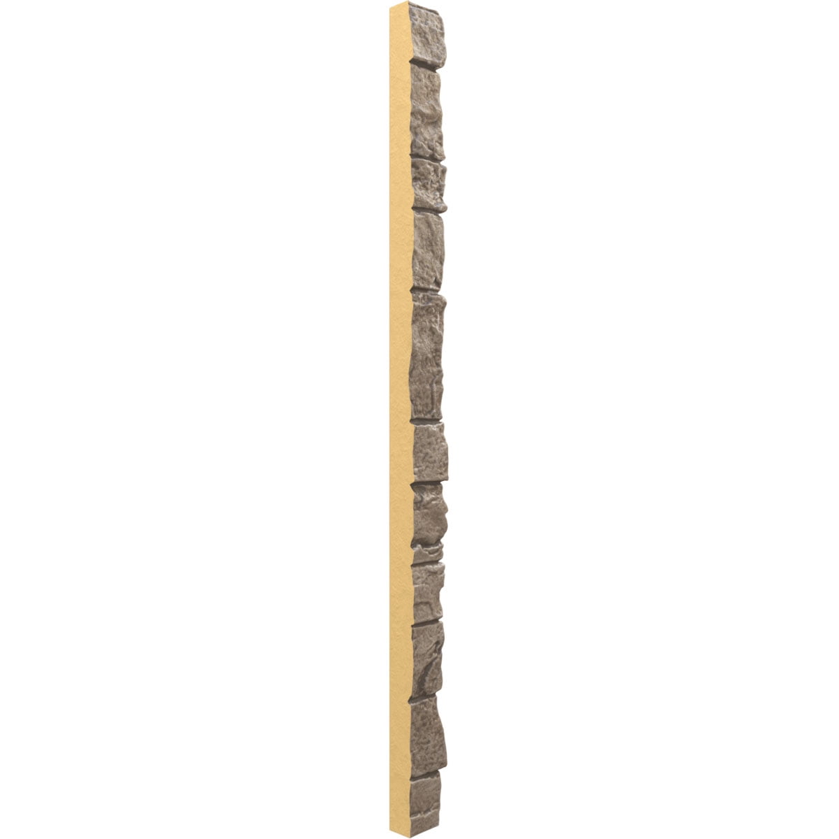 Ekena Millwork 3"W x 3"D x 48"H Universal Outside Corner for EverStone Faux Stone Siding Panels, Soft Ash