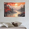 thumbnail image 3 of Chilfamy  Japanese Tapestry Landscape, Asian Tapestry Wall Hanging Japan Nature Sunset landscape Wall Tapestry for Bedroom Aesthetic Living Room Asia Home Decor 60x40 Inch, 3 of 7
