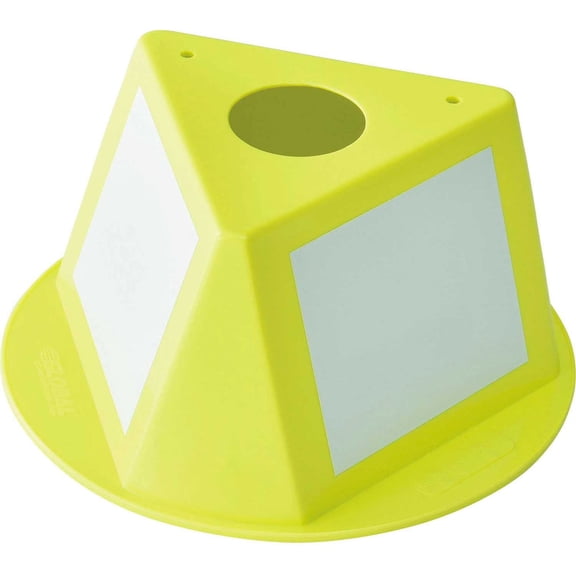 Inventory Control Cone W/Dry Erase Decals, 10" L x 10" W x 5" H, Yellow, Lot of 5