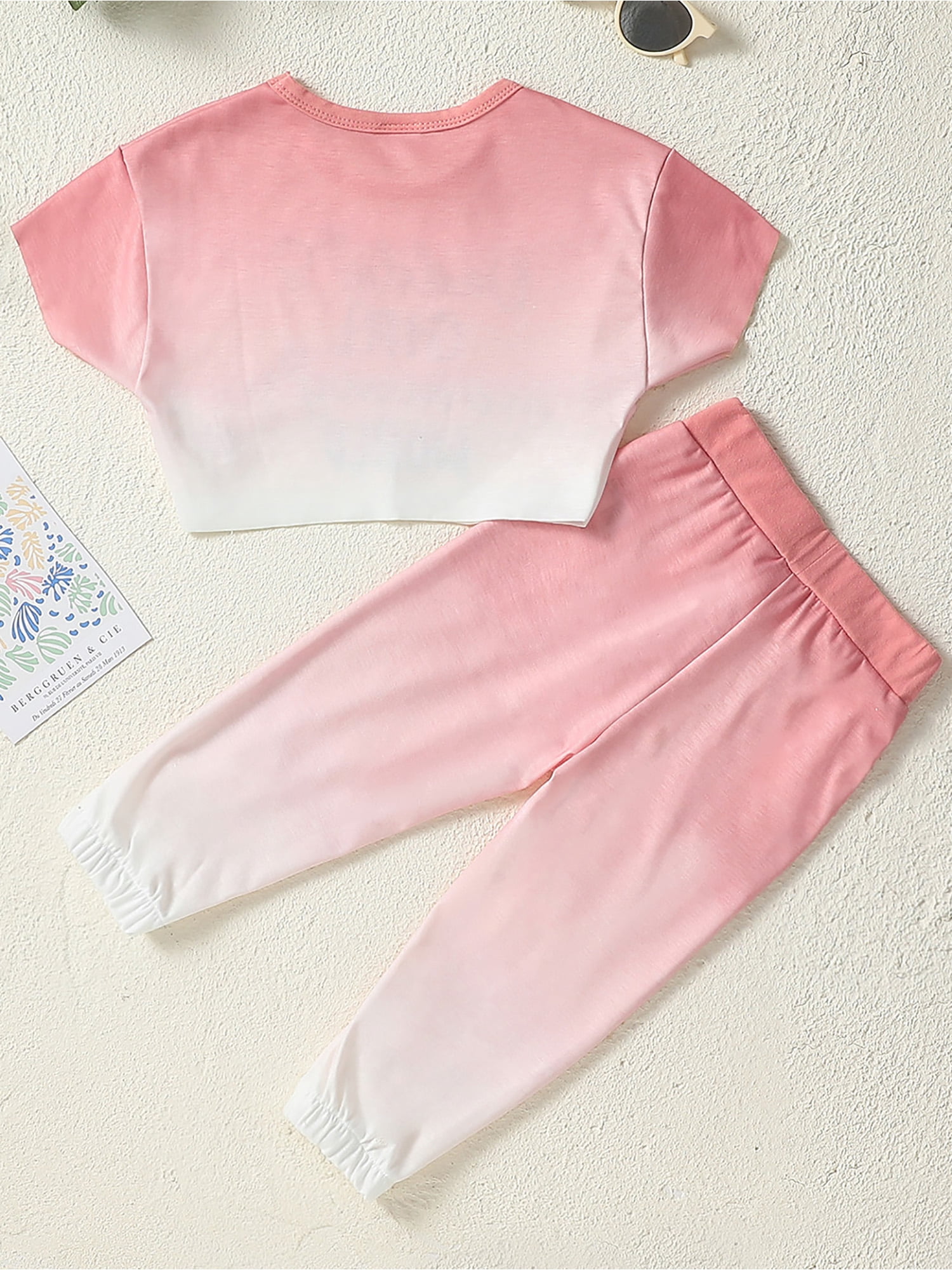 CARETOO Toddler Girl Clothes Baby Outfits Tie Dye Short Sleeve Shirt Long Pants 2PCS Clothing Set