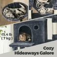 thumbnail image 4 of LEDREM 81.1-Inch Multi-Level Cat Tree Tower with 13 Scratching Posts, 2 Perches & Hammock - Plush Cat Condo for Large Cats, Anti-Tip Design, Smoky Grey, 4 of 6