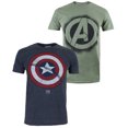 thumbnail image 1 of Marvel Avengers - Camiseta Escudo para Hombre - Pack de 2 (Verde Militar, Marino, Rojo), 1 of 4
