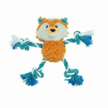 StraightCrate Tuggers Fox Dog Toy - Chewable Plush Tugger - Multicolor