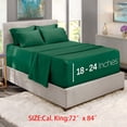 thumbnail image 2 of 18-24 Inches Extra Deep Pocket Sheets - Breathable California King Size Sheets - 6 Piece Cal King Sheets - Cal King Sheets Deep Pocket, Machine washable, Hunter Green, 2 of 5