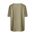 thumbnail image 4 of Summer Linen Tops for Women Oversized V Neck Cotton Linen Short Sleeve T Shirts Casual Solid Lightweight Breathable Comfy Tee Shirt, 4 of 6