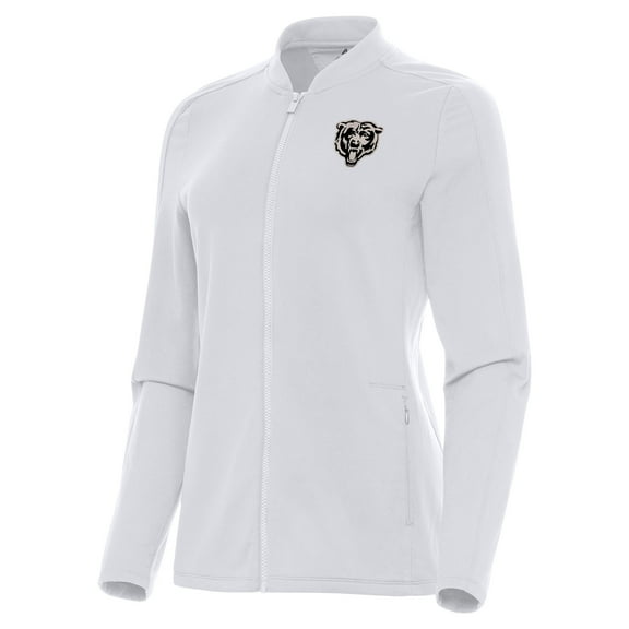 Women's Antigua  White Chicago Bears Continual Full-Zip Jacket