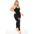 thumbnail image 3 of Plus Size Lola 2.0 Destroyed Jumpsuit - Black, 3 of 7