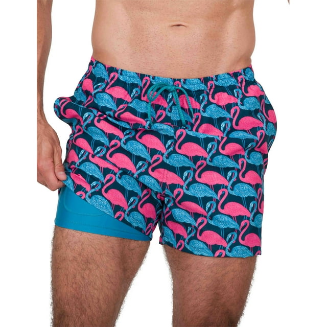 Traje de baño flamingos hombre short con licra interna Gym&Swim GYS001/Traje de baño/Máxima comodidad
