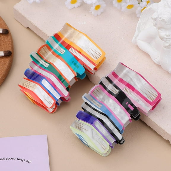 WHAMVOX  2 Pcs Book Hair Claw Clip Color Block Holder Miss