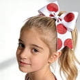 thumbnail image 6 of JoyBowie 4 pack 8 inch basketball cheer hair bows, glitter print grosgrain ribbon ponytail holders, 6 of 10