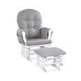 thumbnail image 3 of Newboti Furniture Mason Glider and Ottoman White Wood and Oyster Fabric 12126, 3 of 6