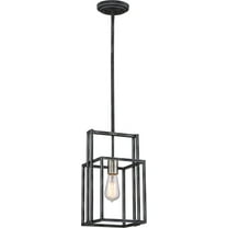 60/5860-Nuvo Lighting-Lake-One Light Mini-Pendant-8.13 Inches Wide by 51.88 Inches High-Iron Black/Brushed Nickel Finish