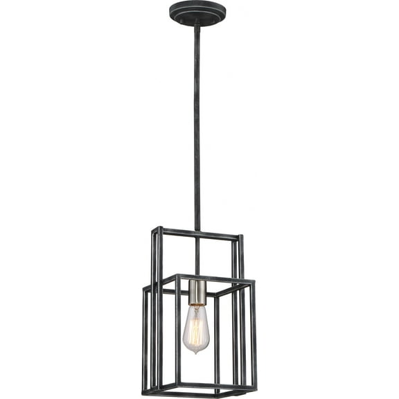 60/5860-Nuvo Lighting-Lake-One Light Mini-Pendant-8.13 Inches Wide by 51.88 Inches High-Iron Black/Brushed Nickel Finish