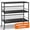 Black, variant on 40" Wheeled Kitchen Storage Cart Island with Shelves, Copedvic 3-Tier Kitchen Bakers Rack with 10 Hooks