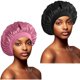 thumbnail image 1 of wonima11 2PCS Silk Bonnet for Sleeping Women, Satin Bonnet for Sleeping with Soft Elastic Band, Silk Hair Bonnets for Women Curly Hair, 1 of 1