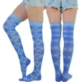 thumbnail image 2 of ToBeInStyle Women's Argyle Over the Knee Socks - Blue, 2 of 7