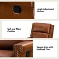 thumbnail image 4 of Genuine Leather Swivel Rocker Recliner Wingback Transitional Set of 2 Brown, 4 of 7