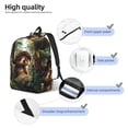 thumbnail image 3 of Disketp Jungle Hat Bear Mochila de Lona Estampada, Mochila Escolar de Viaje Ligera para Estudiantes y Portátil-Small, 3 of 5