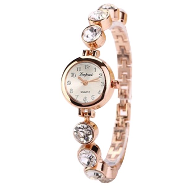 Reloj de cuarzo de moda Crystal Alloy Bracelace Ladies Bracelace Watch Reloj de pulsera para muje Romacci Mirar