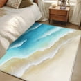 thumbnail image 4 of 4'x6' Area Rugs, Blue Gradient Beach Indoor Outdoor Area Rug for Living Room Bedroom, Watercolor Coastal Seaside Waves Ombre Washable Bathroom Rugs Kitchen Floor Carpet Mats Home Decor Aesthetic, 4 of 8
