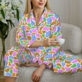 thumbnail image 6 of Fotbe Colorful Cow Skin Pattern Long Sleeve Pajama Set for Women,Sleepwear Set,2-piece Loungewear Set,Soft PJs Comfy Nightwear with Pockets -Large, 6 of 7