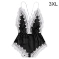thumbnail image 1 of Lencería sexy Mujer Ropa interior con cuello en V profundo Body de malla de encaje para niña, Negro, 3XL sidaley XX000171-22, 1 of 7