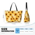 thumbnail image 3 of Rocae Vintage Marble Pattern Sunflower for Large Women's Waterproof Beach Bag Tote with 7 Pockets Pool Bag for Travel Gym Vacation, 3 of 6