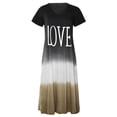 thumbnail image 3 of Outfmvch black dresses for women Plus Size Daily Tie-dyed Block Loose V Neck Short Sleeve Maxi Dress womens dresses fall dresses, 3 of 6