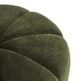 thumbnail image 4 of Christopher Knight Home Modern Round Velvet Pumpkin Ottoman, Plush Upholstered Footstool, Olive Green, 4 of 12