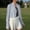 Silver, variant on XPMWRP Womens Mandarin Collar Partial Placket Cropped Long Sleeve Sun Protection Athletic Shirt With Thumb Hole Cuffs Green Free Size
