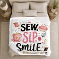 thumbnail image 5 of Sewing Sip Smile, Playful Celestial Scene, Warm Flannel Blanket for Home Library and Reading Nook, Celestial Art Lovers Valentine's Day Gift, Celestial Home Decor, 5 of 9