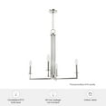 thumbnail image 7 of Hunter - Bearden 4-light Brushed Nickel, Large Chandelier, Dimmable, Candle Shaped, for Bedrooms, Dining, Living Rooms - 19623, 7 of 7