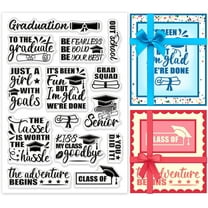 1sheet Decorative Clear Stamps Graduation Silicone Stamp Inspiring Words Plastic Stamps Film Frame Transparent