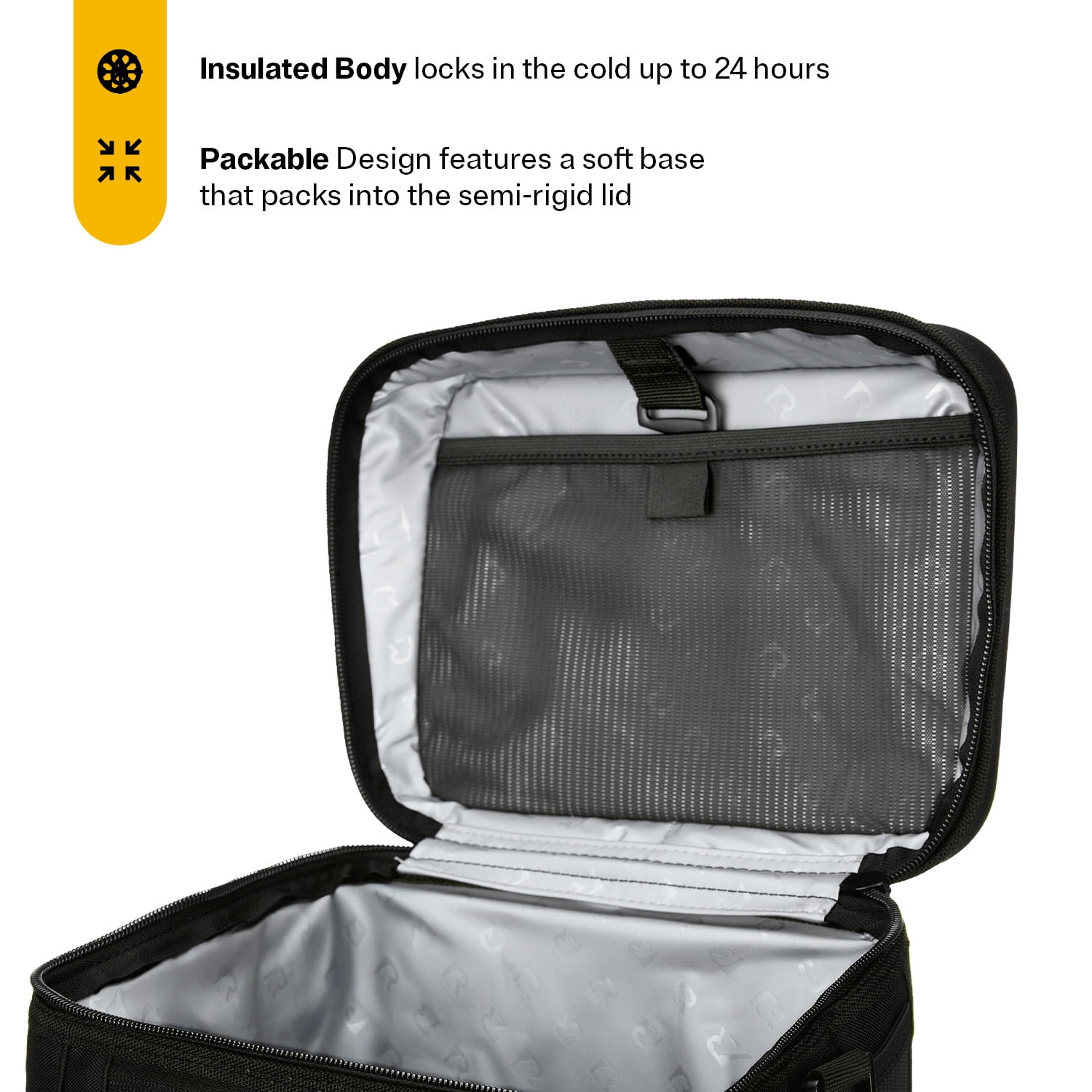 RTIC 8-Can, 5 Qt, Collapsible Soft Cooler with Bottle Opener, Black