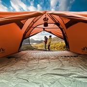 Backpacking Tent 2 Persons with Aluminium Pole Camping Tent Lightweight Rainproof Easy Clip Setup Two Doors Double Layers 2.2x1.4m