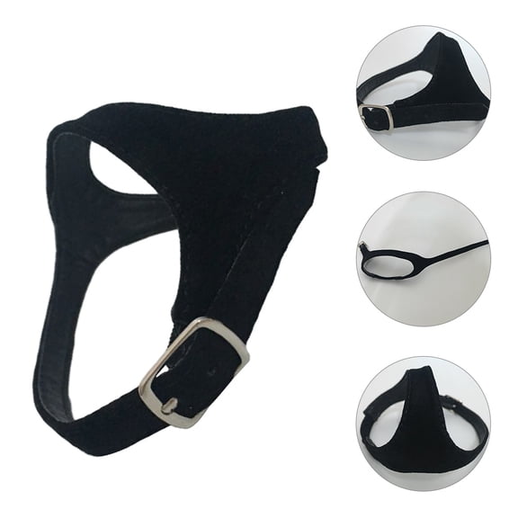 SEWCHICS Shoelace Black Imitation Leather Detachable Strap 1 Pair 7x0.4x0.1in