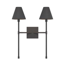 Matte Black Two Light Wall Sconce from the Jefferson Collection