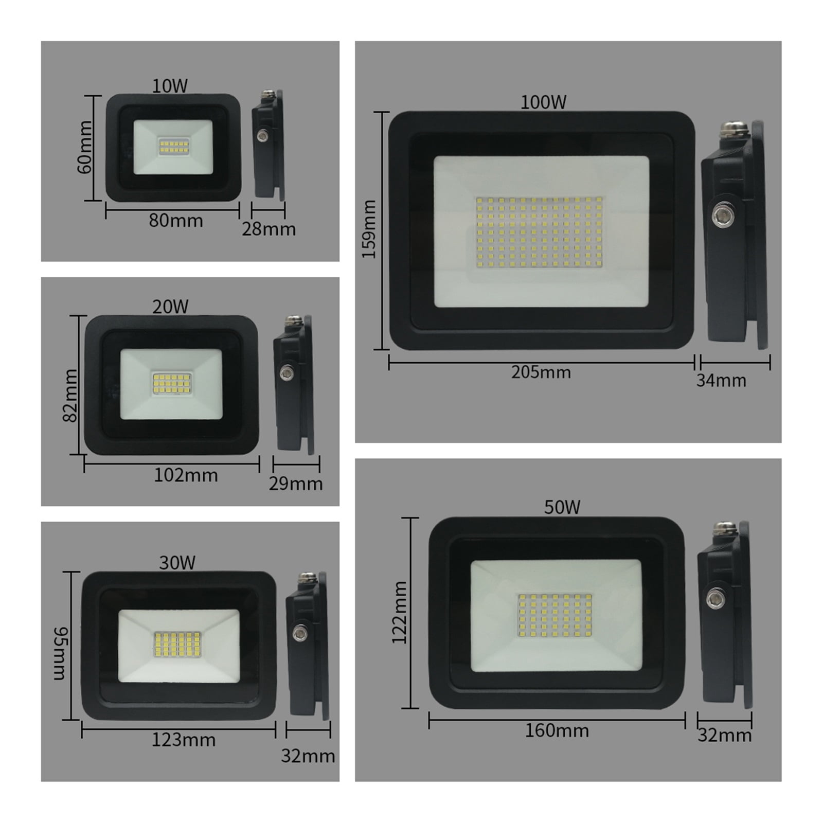 LED Flood Light 100W 50W 30W 20W 10W Outdoor Waterproof Reflector Spotlight Street Light Wall Lamp Garden Lighting - Wide Angle Beam