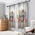 thumbnail image 7 of Colorful Horses Blackout Curtains Patio Door Curtains Window Decoration for Bedroom Living Room 2 Panels, 7 of 7