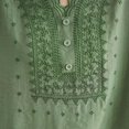 thumbnail image 6 of Women's Long Sleeve T-shirt 3/4 Sleeve Linen Shirts For Women 2025 Cotton Summer Retro Embroidered Boho Tops Casual Trendy Vacation Blouse,Green Women's Long sleeve T-shirt XL, 6 of 6
