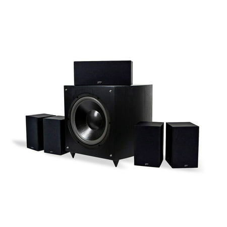 Monoprice Premium 5.1 Channel Home Theater Speaker System With 4 Satellite Speakers, 1 Center Channel Speaker, and a 12 Inch