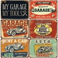 thumbnail image 2 of Pintura de hojalata retro de garaje americano, estilo industrial, fondo de reparación de automóviles, pintura decorativa colgante sin marco para pared, 2 of 6