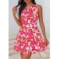 thumbnail image 4 of PRETTYGARDEN Womens Summer Short Dress Floral Sleeveless Boat Neck A Line Formal Cocktail Party Mini Dresses, 4 of 9