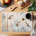 thumbnail image 2 of Coastal Pumpkins Fall Placemats Set of 2 Thanksgiving Botanical Rustic Vintage Place Mats Indoor Wipeable Table Mats Washable Dining Table Placemats for Kitchen Holiday Party Home Decor 13x19 Inch, 2 of 7