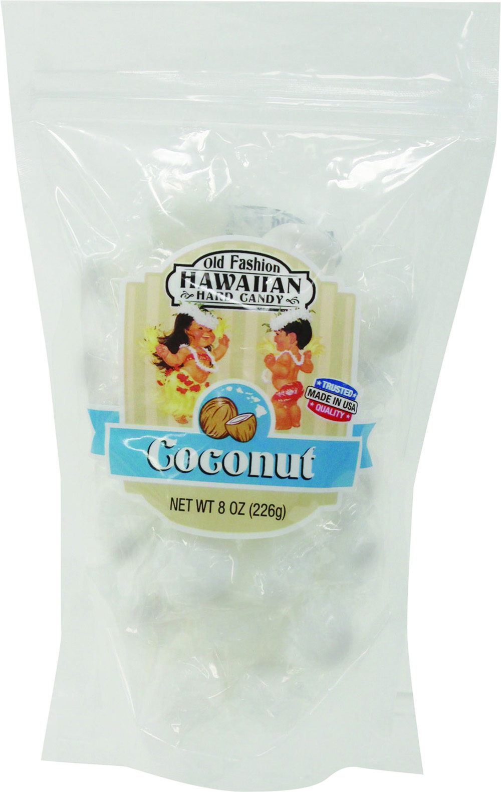 Hawaii Hard Candy Coconut 4 Bags 8 Oz. Each