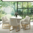 thumbnail image 5 of SEYNAR Modern Velvet Dining Chairs Set of 2, Upholstered Kitchen Side Chairs Accent Chairs for Living Room with Metal Frame（Beige）, 5 of 6