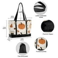thumbnail image 2 of FORMRS Canvas Laptop Tote Bag for Women with 15.6" Computer Compartments Shoulder Handbag, Hand Drawn Pumpkin, 2 of 7
