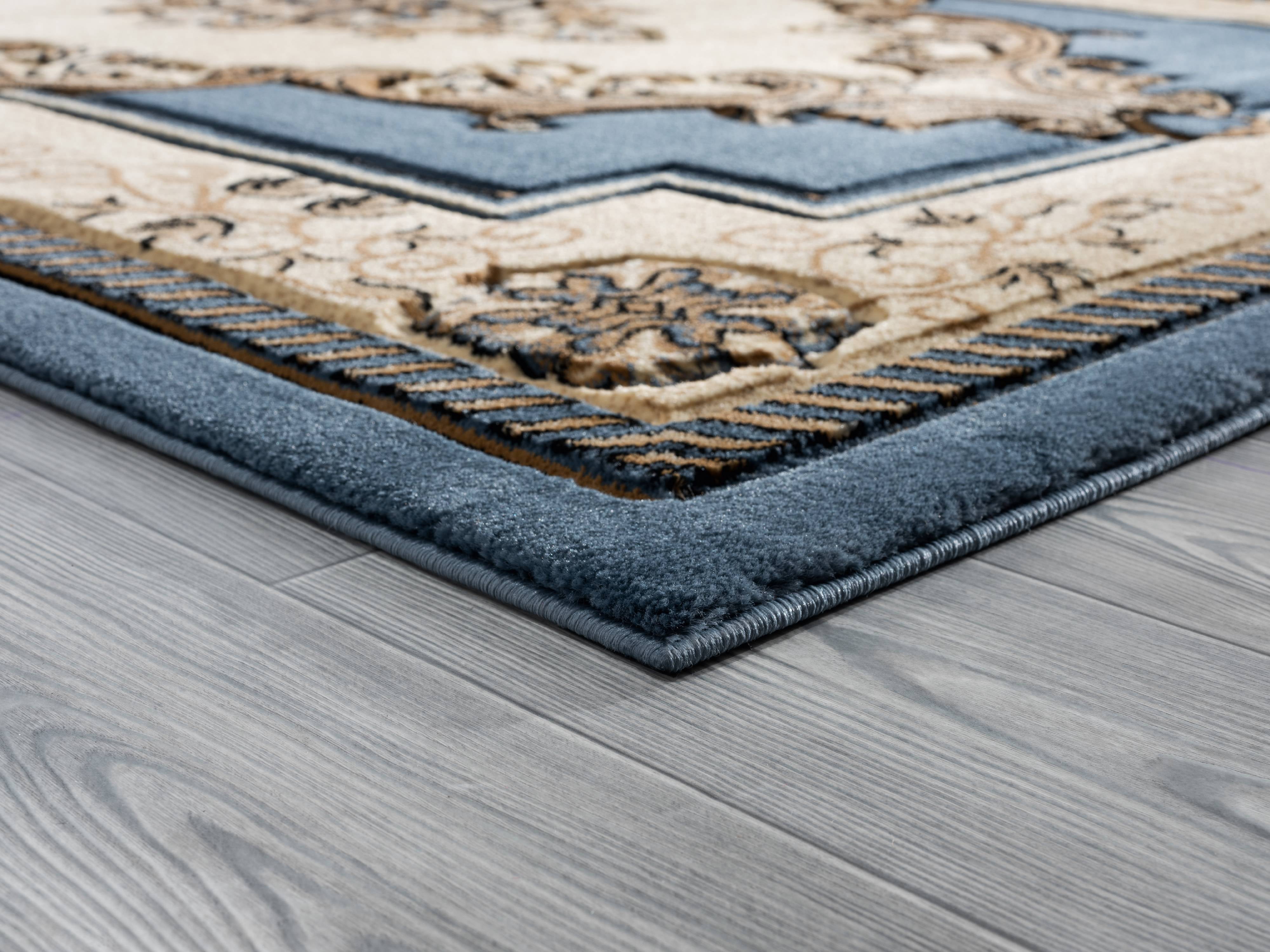 United Weavers Drachma Patras Traditional Medallion Accent Rug, Blue, 1'10" x 2'8"