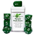 thumbnail image 1 of Role 4 Initiative R4I50011-7C dés&44; Opaque Vert Foncé avec des Chiffres Blancs - Lot de 7, 1 of 1